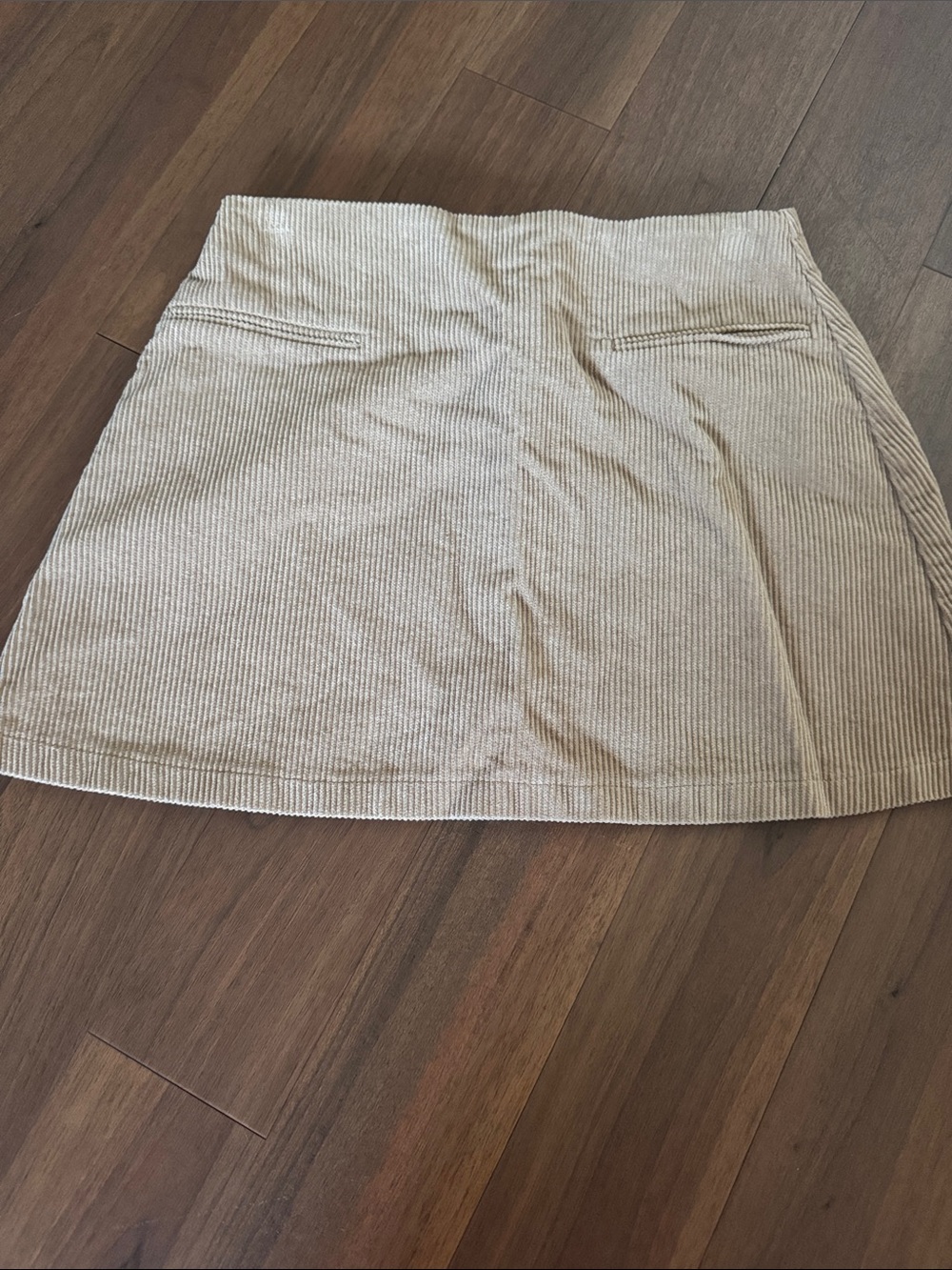 Primark Beige Corduroy Mini Skirt with Welt Pockets